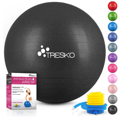 Gymnastic Ball With Free Exercise Poster Incl. Air Pump BPA-Free Seat Ball Anti-Burst Yoga Ball 300 kg Fitness Yoga Core