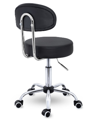 swivel stool with backrest Roller Stool, Work Stool, Height-Adjustable 47-60 Cm, Swivel Stool with Wheels, Office Chair, Swivel Chair, Cosmetic Stool