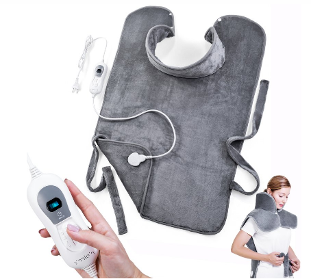 Electric Heating Pad Blanket – Neck, Back, and Shoulder Pain Relief with Adjustable Heat for Relaxation and Comfort