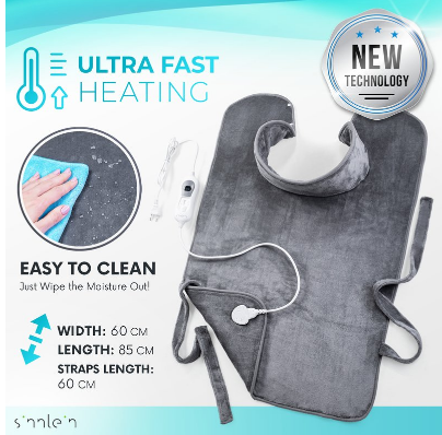 Electric Heating Pad Blanket – Neck, Back, and Shoulder Pain Relief with Adjustable Heat for Relaxation and Comfort