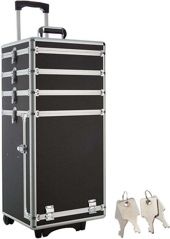 Cosmetics Makeup Beauty Case Trolley with Multiple Compartments, Rolling Organizer in Different Colours