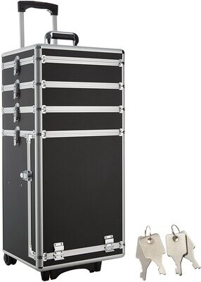 Cosmetics Makeup Beauty Case Trolley with Multiple Compartments, Rolling Organizer in Different Colours