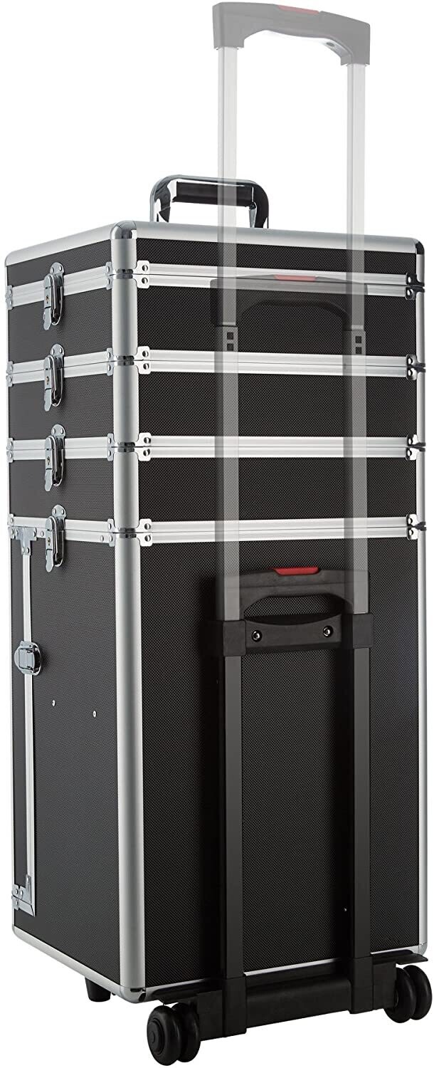 Cosmetics Makeup Beauty Case Trolley with Multiple Compartments, Rolling Organizer in Different Colours