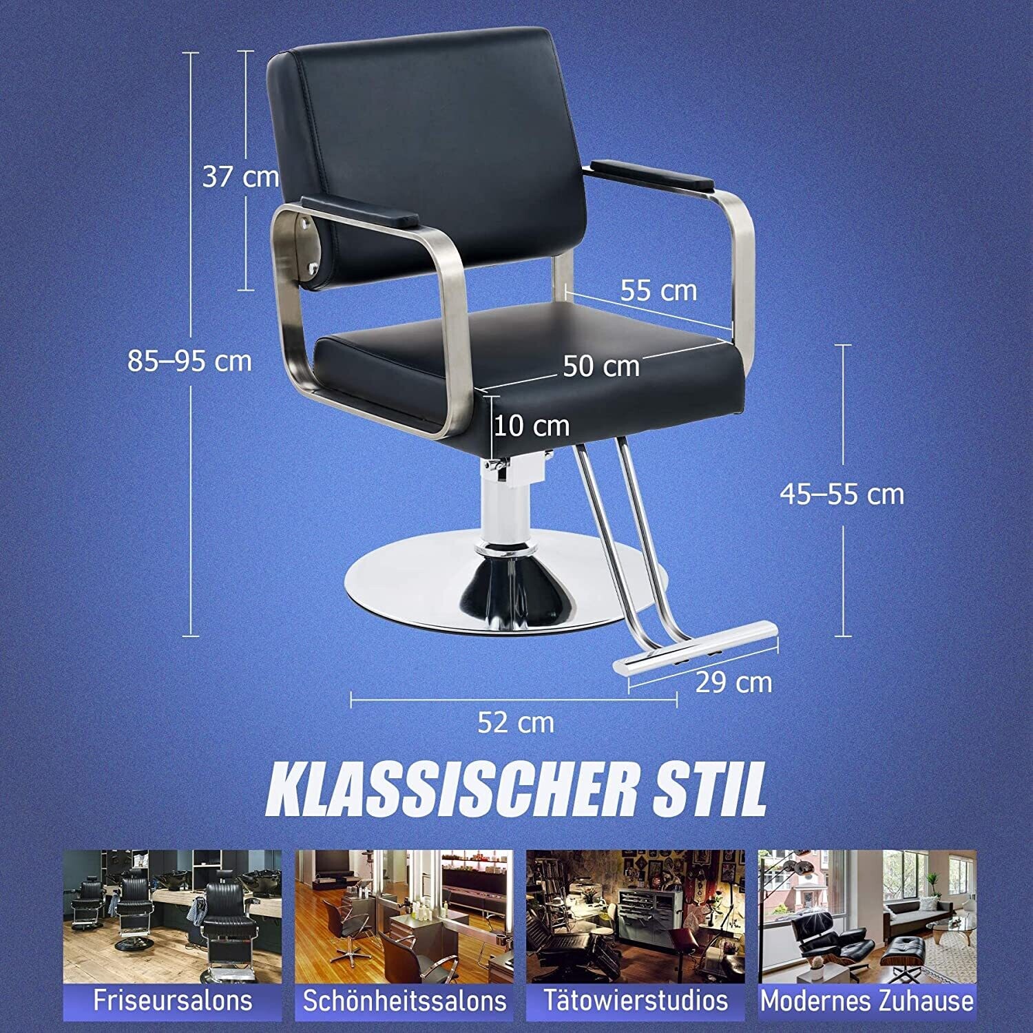 Hydraulic Control Hairdressing Barber Chair System with 200kg Capacity for Professional Salon Use