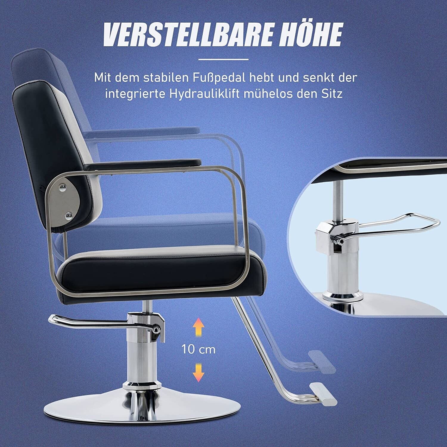 Hydraulic Control Hairdressing Barber Chair System with 200kg Capacity for Professional Salon Use