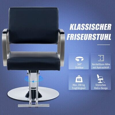 Hydraulic Control Hairdressing Barber Chair System with 200kg Capacity for Professional Salon Use
