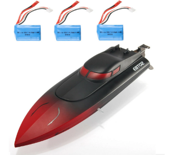 RC Boat Pools Lakes 15mph Speed 4CH 2.4G Turnover Reset Function Several Batteries Without Turning Right