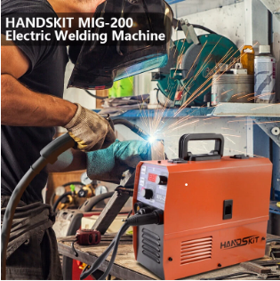 Handskit MIG-200 Electric Welding Machine 220V, 3-in-1 Gasless MIG, MMA, and LIFT TIG Welder with Flux Core Wire Compatibility