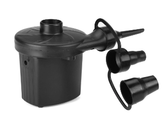 Electric Air Pump with 3 nozzles, ideal for inflating cushions, air mattresses, swimming rings, and boats.
