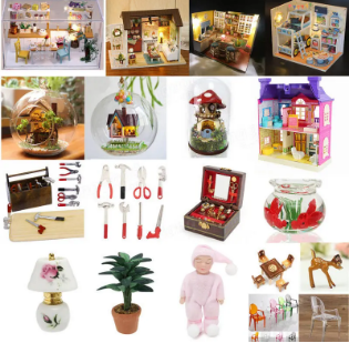 Cuteroom Forest Times Kits Wood Dollhouse Miniature DIY House, 3D Model Kit with Furniture and Accessories