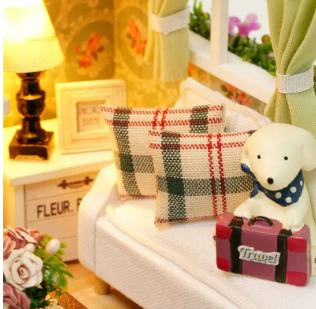 Cuteroom Forest Times Kits Wood Dollhouse Miniature DIY House, 3D Model Kit with Furniture and Accessories
