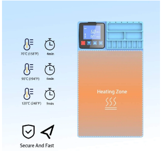 Heating Pad Repair Tool Universal Fast LCD Screen Separator for Mobile Phone and Tablet Screen Removal and Repair