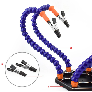 Six Arms Soldering Iron Stand Holder with  Helping Hands Magnifier