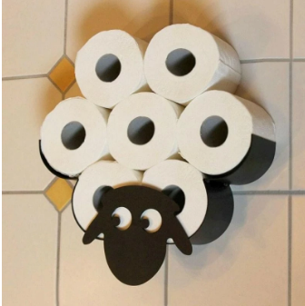 Sheep Decorative Toilet Paper Holder Wall Mounted Hold up 7 Rolls Storage Racks