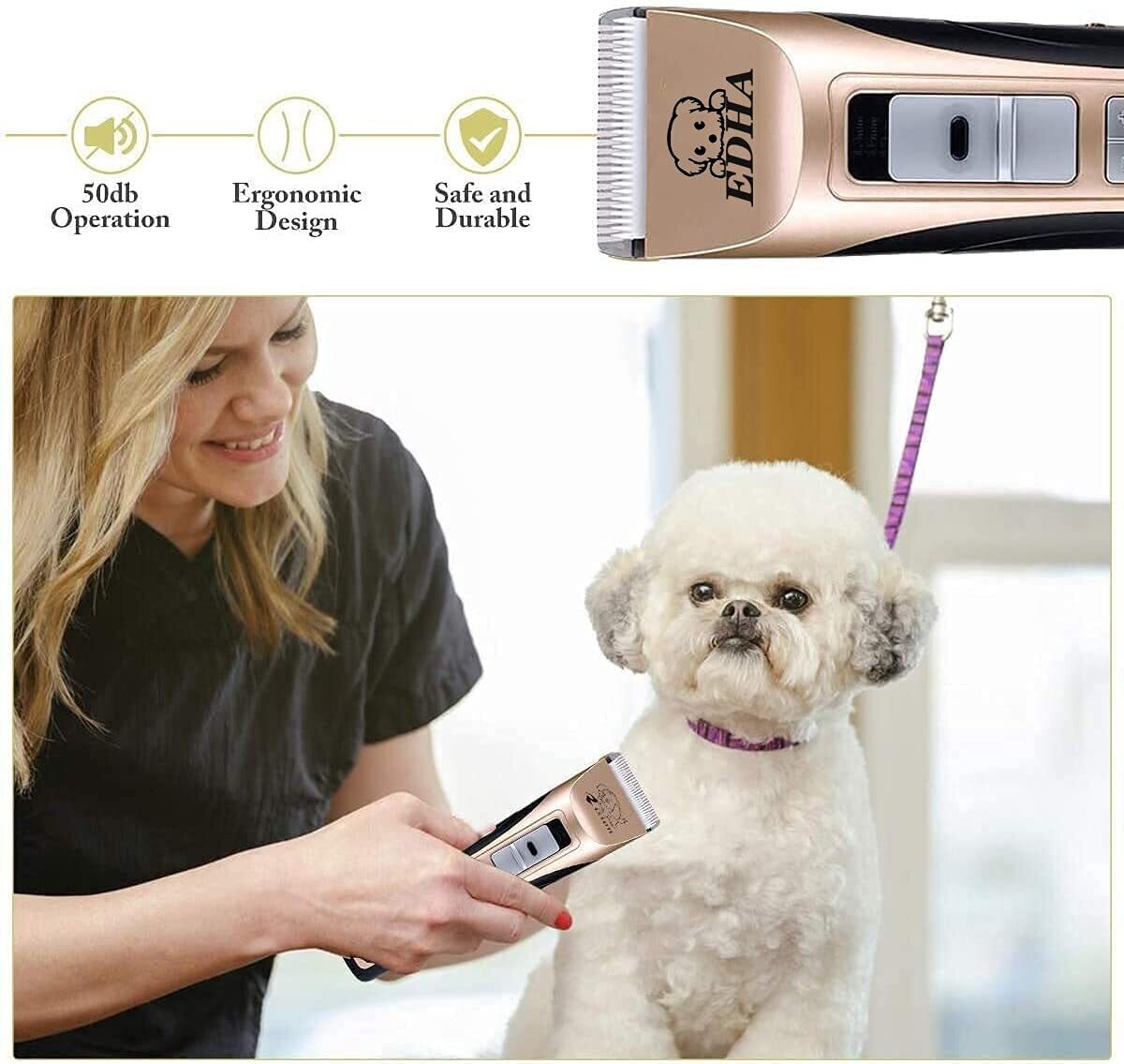 Dog Clipper Pet Hair Trimmer Kit – Professional Grooming Kit for Dogs, Cats, and Pets with Adjustable Blades and Quiet Operation