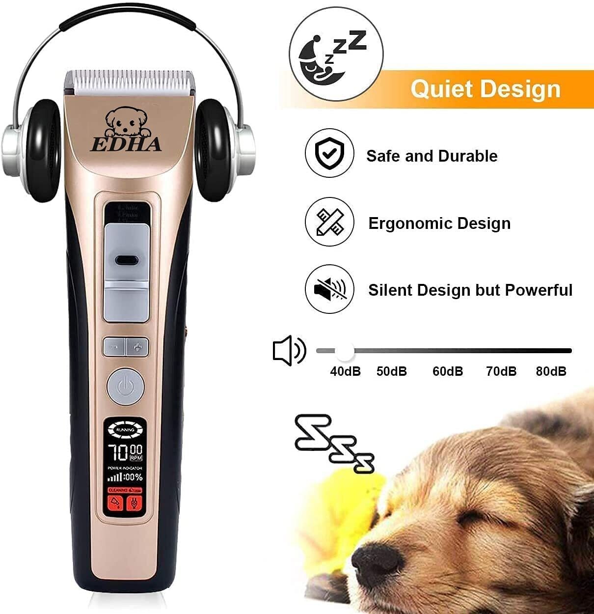 Dog Clipper Pet Hair Trimmer Kit – Professional Grooming Kit for Dogs, Cats, and Pets with Adjustable Blades and Quiet Operation