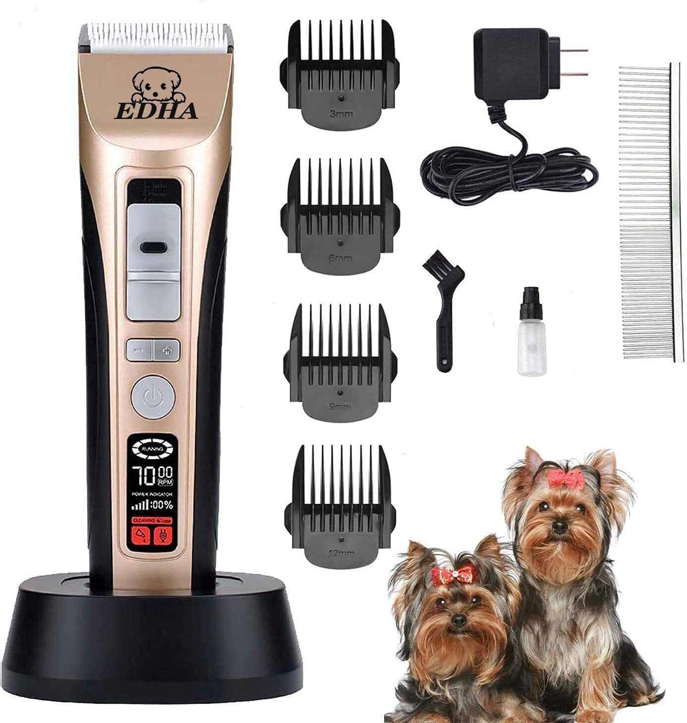 Dog Clipper Pet Hair Trimmer Kit – Professional Grooming Kit for Dogs, Cats, and Pets with Adjustable Blades and Quiet Operation