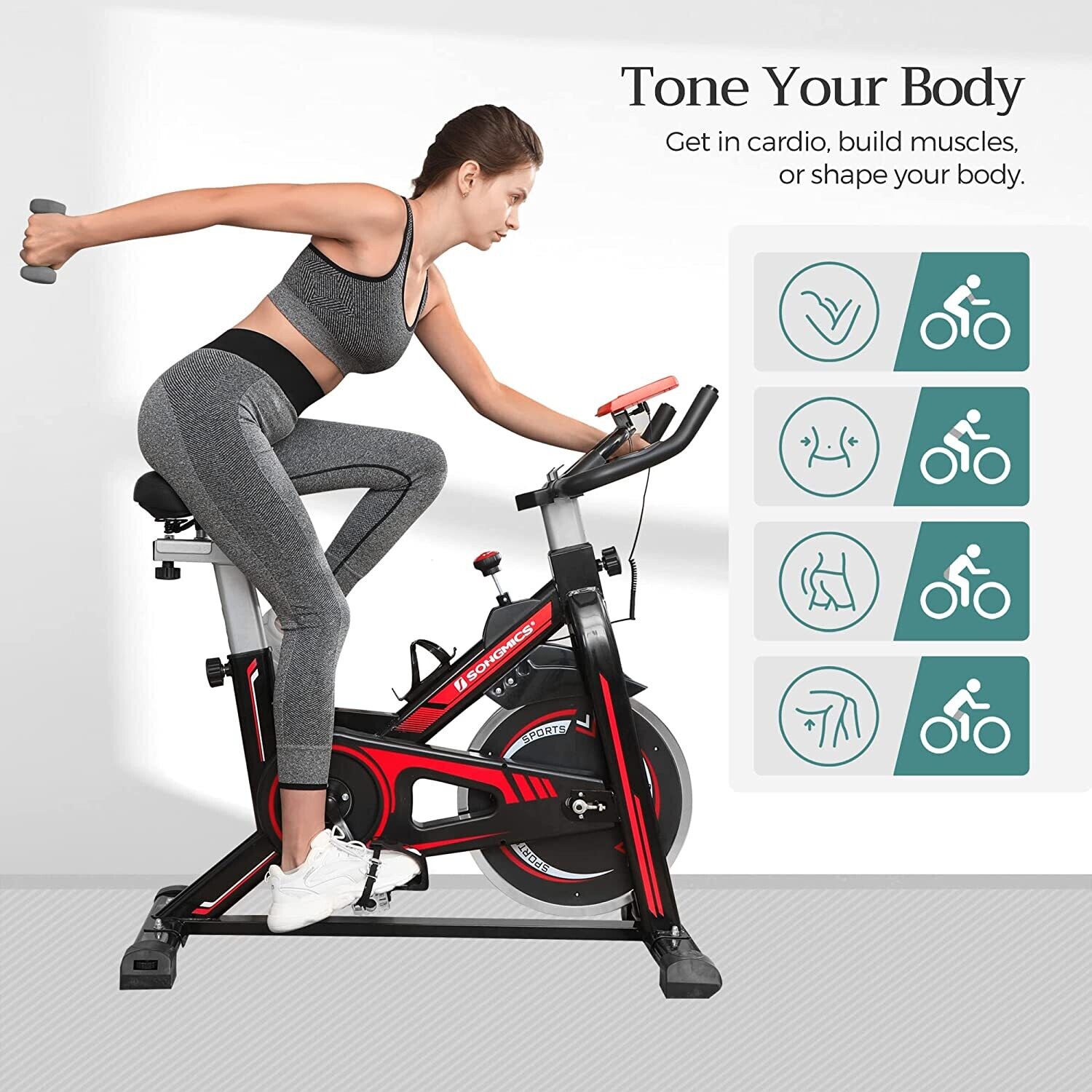 Exercise Bike with Adjustable Handlebar, Seat, and Resistance – Customizable Workout for Home Fitness and Weight Loss