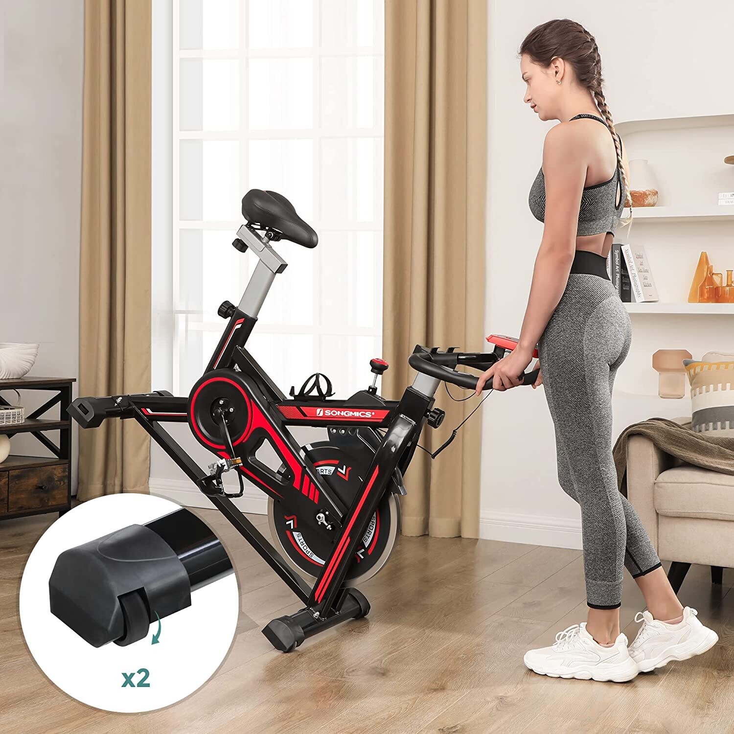 Exercise Bike with Adjustable Handlebar, Seat, and Resistance – Customizable Workout for Home Fitness and Weight Loss