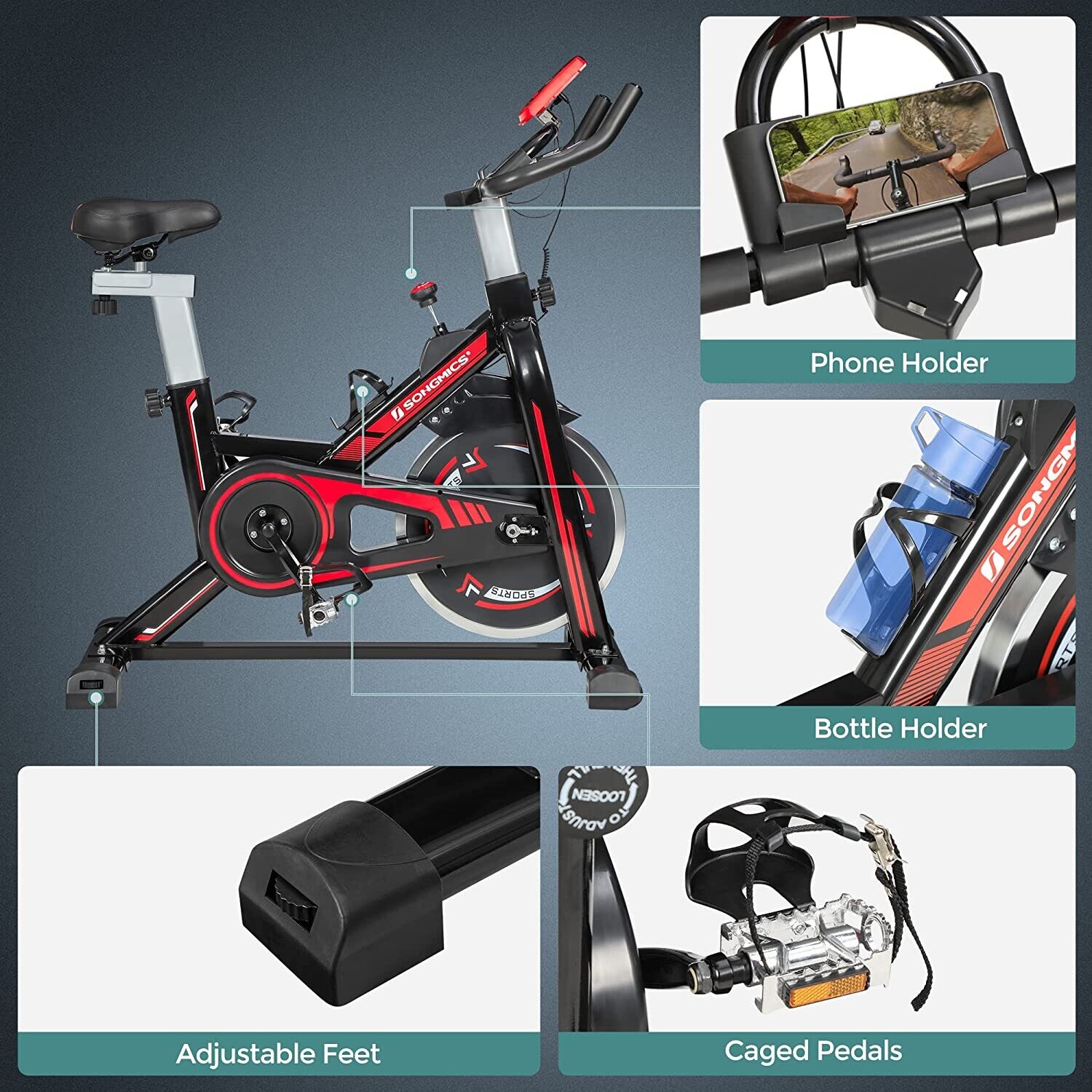 Exercise Bike with Adjustable Handlebar, Seat, and Resistance – Customizable Workout for Home Fitness and Weight Loss