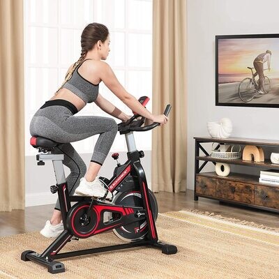 Exercise Bike with Adjustable Handlebar, Seat, and Resistance – Customizable Workout for Home Fitness and Weight Loss