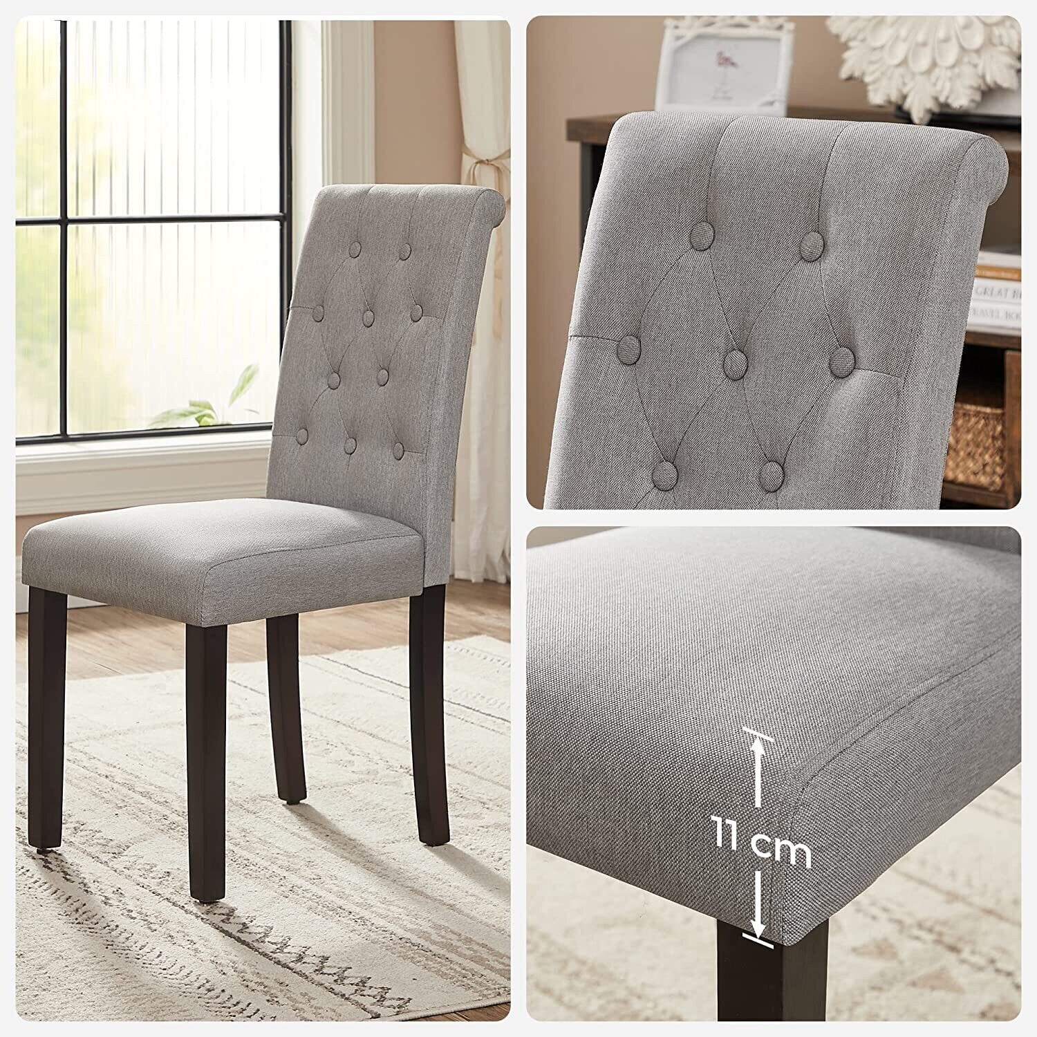 Set of 2 Dining Chairs, Kitchen Chairs