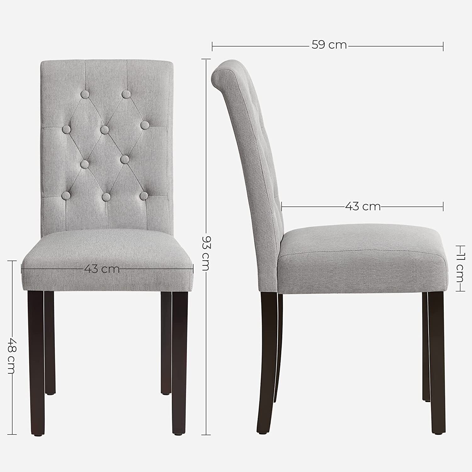 Set of 2 Dining Chairs, Kitchen Chairs