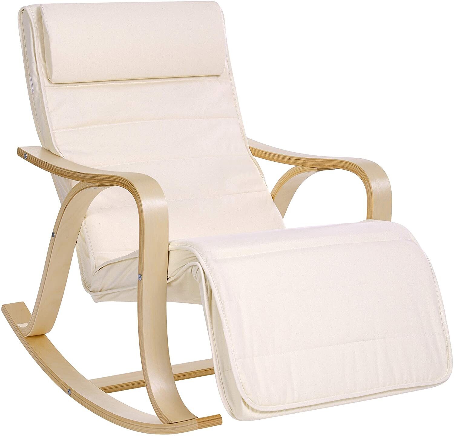 Rocking Chair, Recliner, 5-Way Adjustable Calf Support