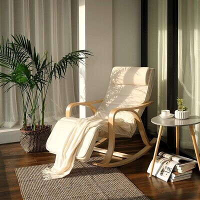 Rocking Chair, Recliner, 5-Way Adjustable Calf Support