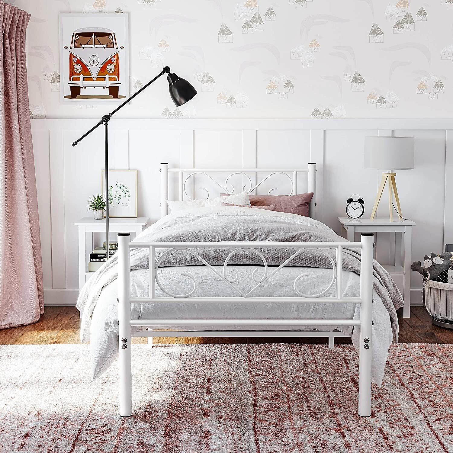 Single Bed Frame, Fits 90 x 190 cm Mattress