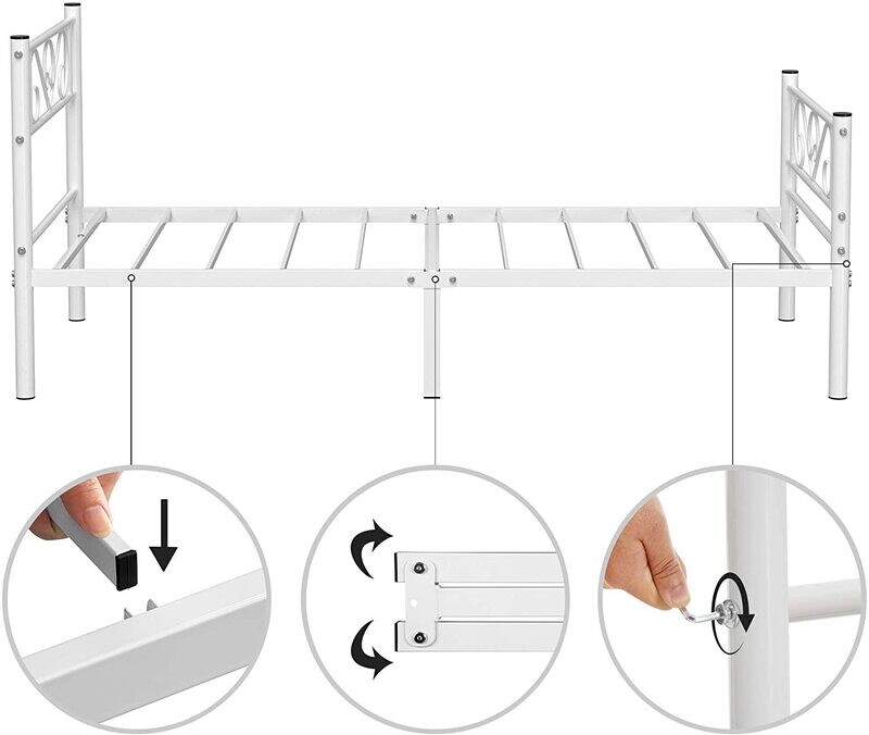 Single Bed Frame, Fits 90 x 190 cm Mattress