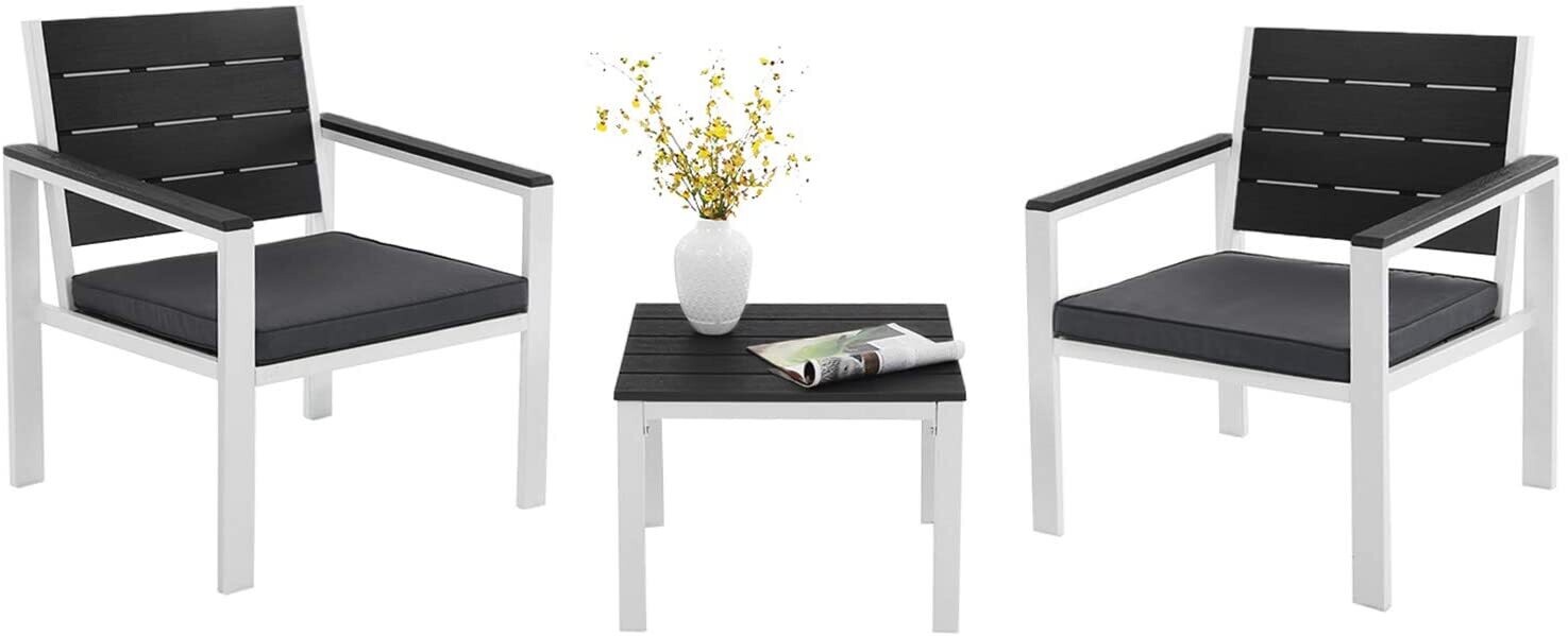 Set of 3 Garden Furniture 2 Chairs 1 Garden