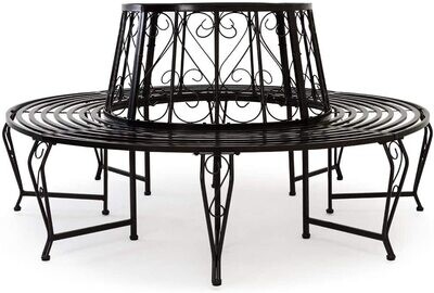 Seat bench made of powder coated steel Garden Outdoor Round