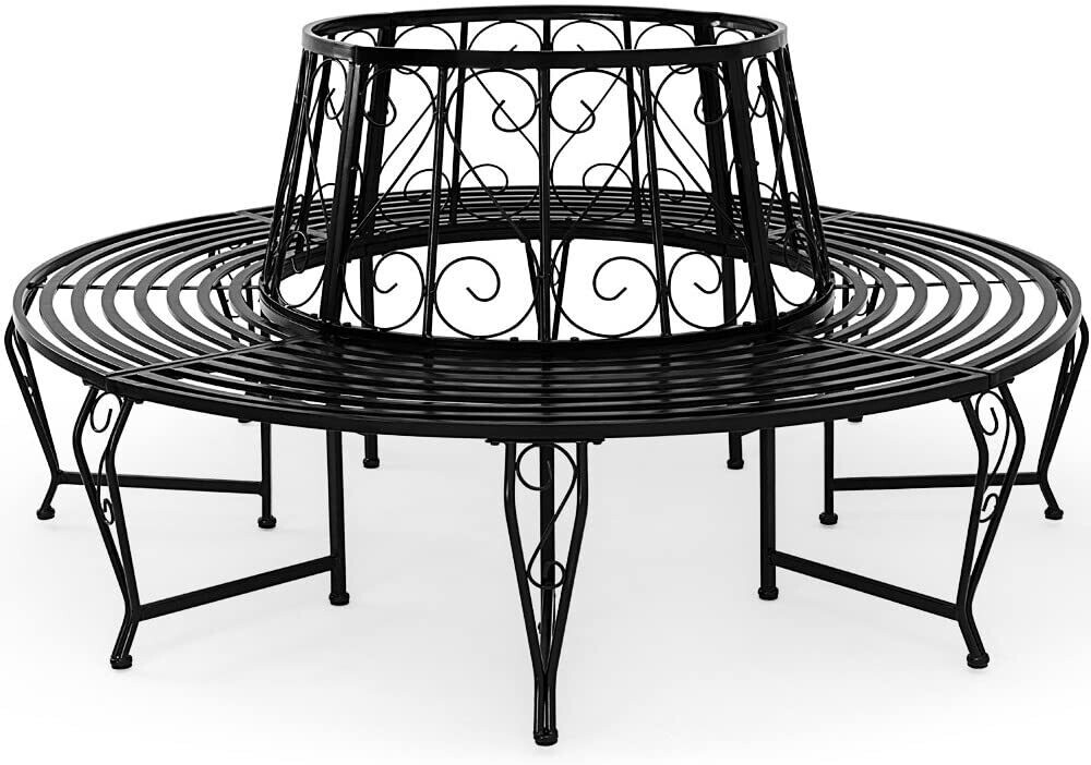 Seat bench made of powder coated steel Garden Outdoor Round