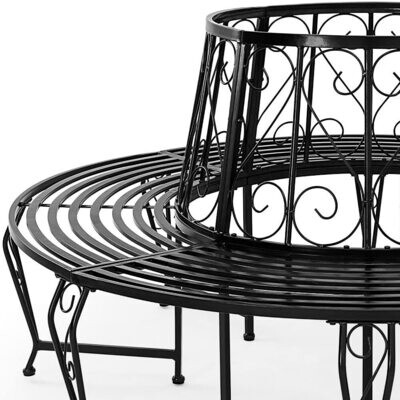 Seat XXL Tree Bench – Round Metal Garden Bench, 160 cm