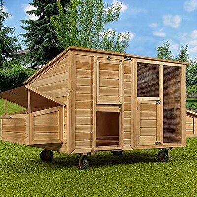 Mobile House for Chicken &amp; Rabbit Hutch Laying Nest