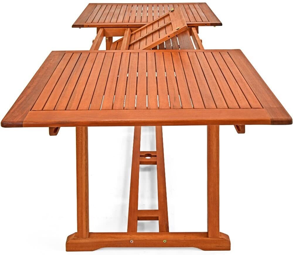 Wood Extendable 150-200 cm Weatherproof Garden Patio Table Dining Table