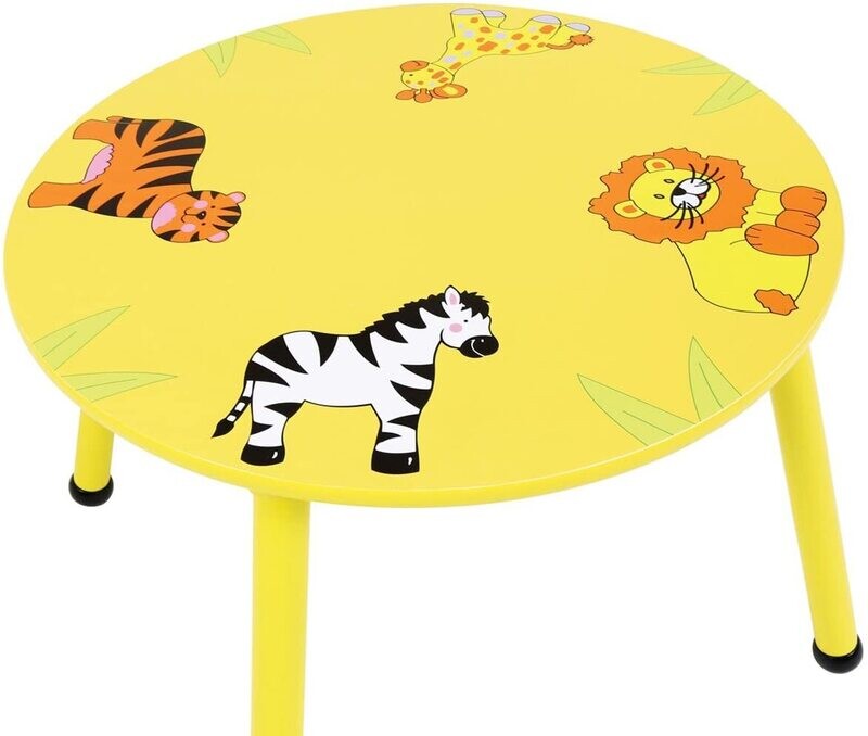 Wood Safari Table &amp; Chairs 4 Chairs Set Childrens Furniture