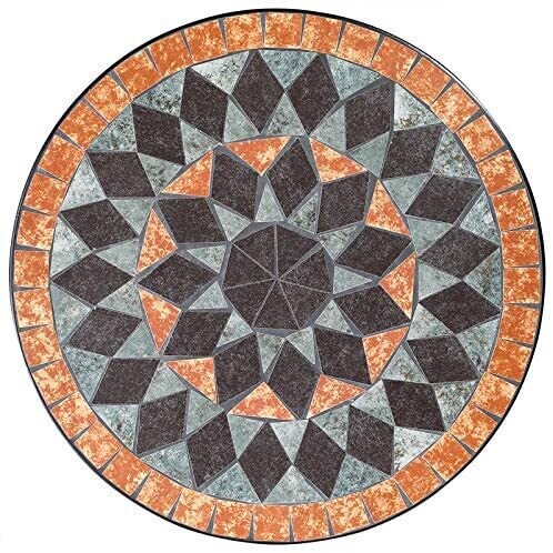 Table Terracotta Mosaic Table Diameter 60 cm Height 70 cm Powder-Coated