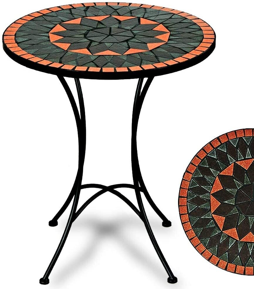 Table Terracotta Mosaic Table Diameter 60 cm Height 70 cm Powder-Coated