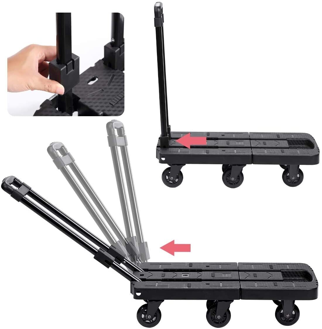 Heavy Duty Folding Hand Truck Trolley for Easy Transport of Heavy Loads, Collapsible Cart for Home, Office, and Industrial Use