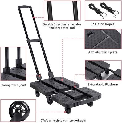Heavy Duty Folding Hand Truck Trolley for Easy Transport of Heavy Loads, Collapsible Cart for Home, Office, and Industrial Use