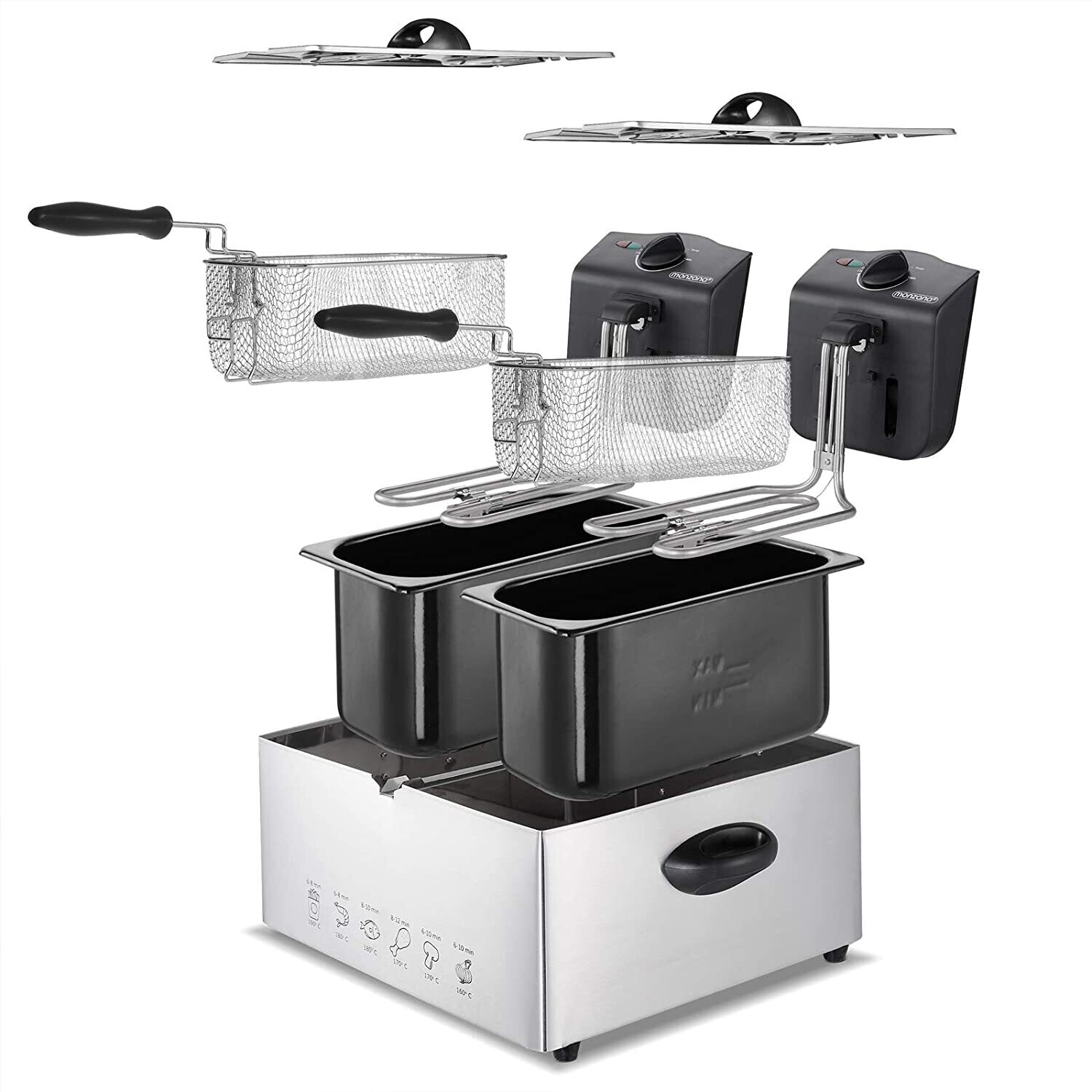 Deep Fryer Filtra Pro Inox with Professional Design – Stainless Steel Oil Filtration System for Cleaner Frying