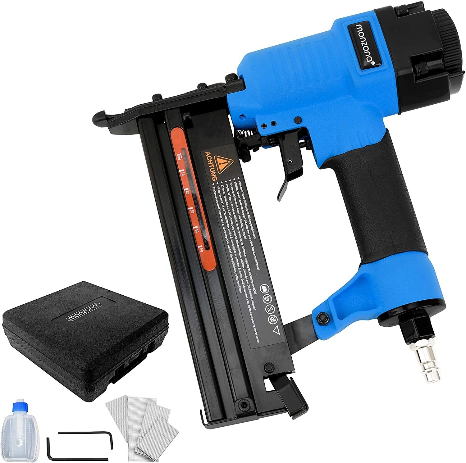 Compressed Air Nailer and Stapler for Woodworking, Pneumatic Stapler, High-Performance Nail Gun for Construction and DIY Projects