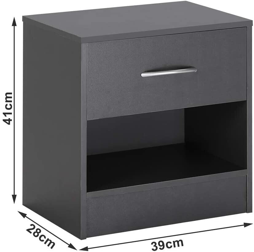 Bedside Table with Drawer 39 x 28 x 41 cm