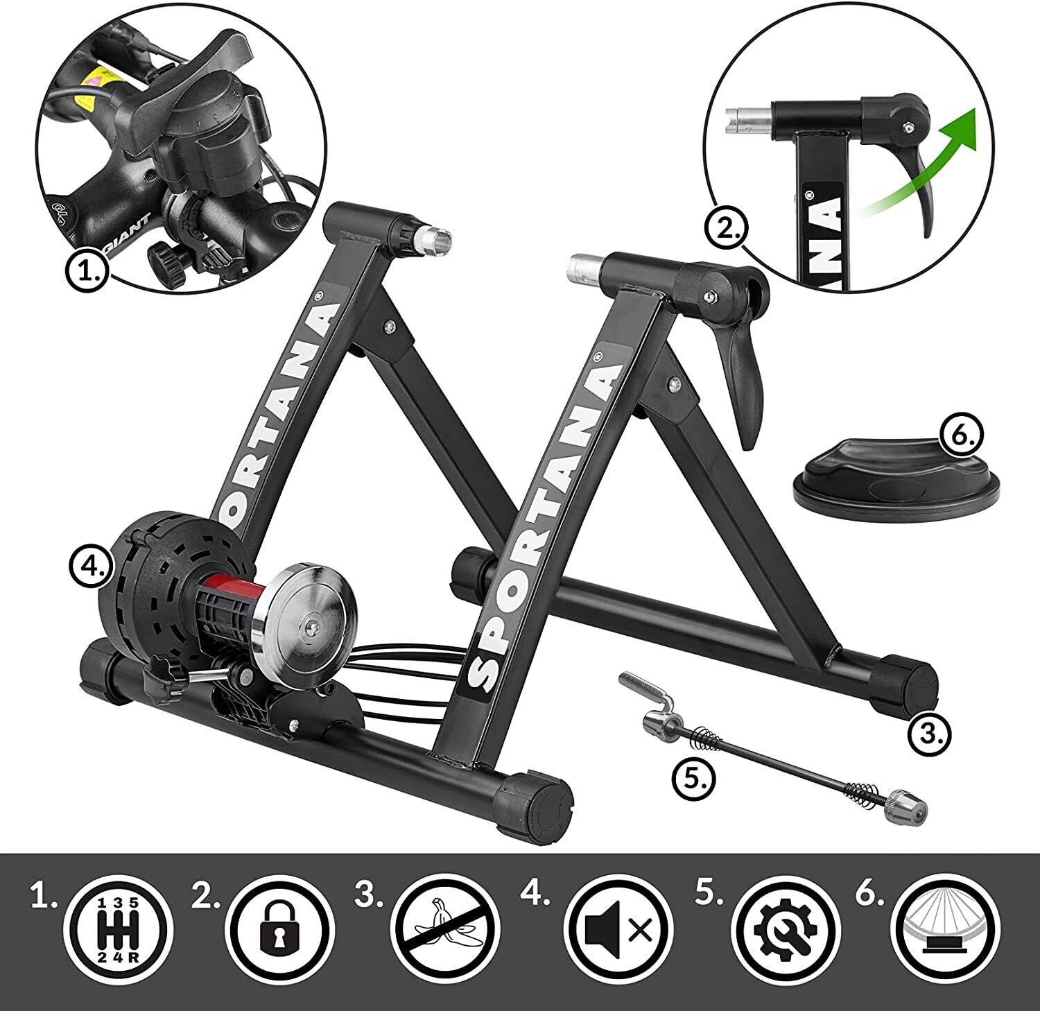 Roller Trainer for Indoor Cycling 6 Resistance Levels