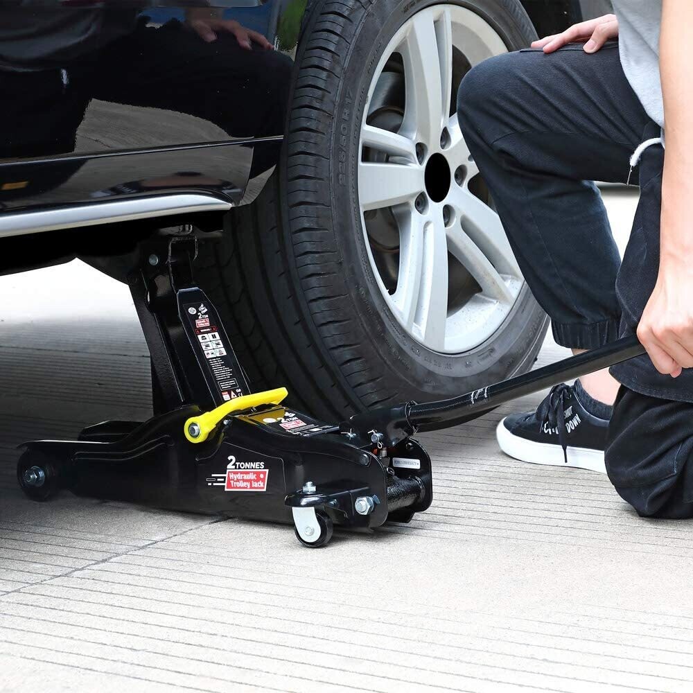 Hydraulic Trolley Jack 2T with Flat Lifting Height 85-330mm for Car and Vehicle Maintenance