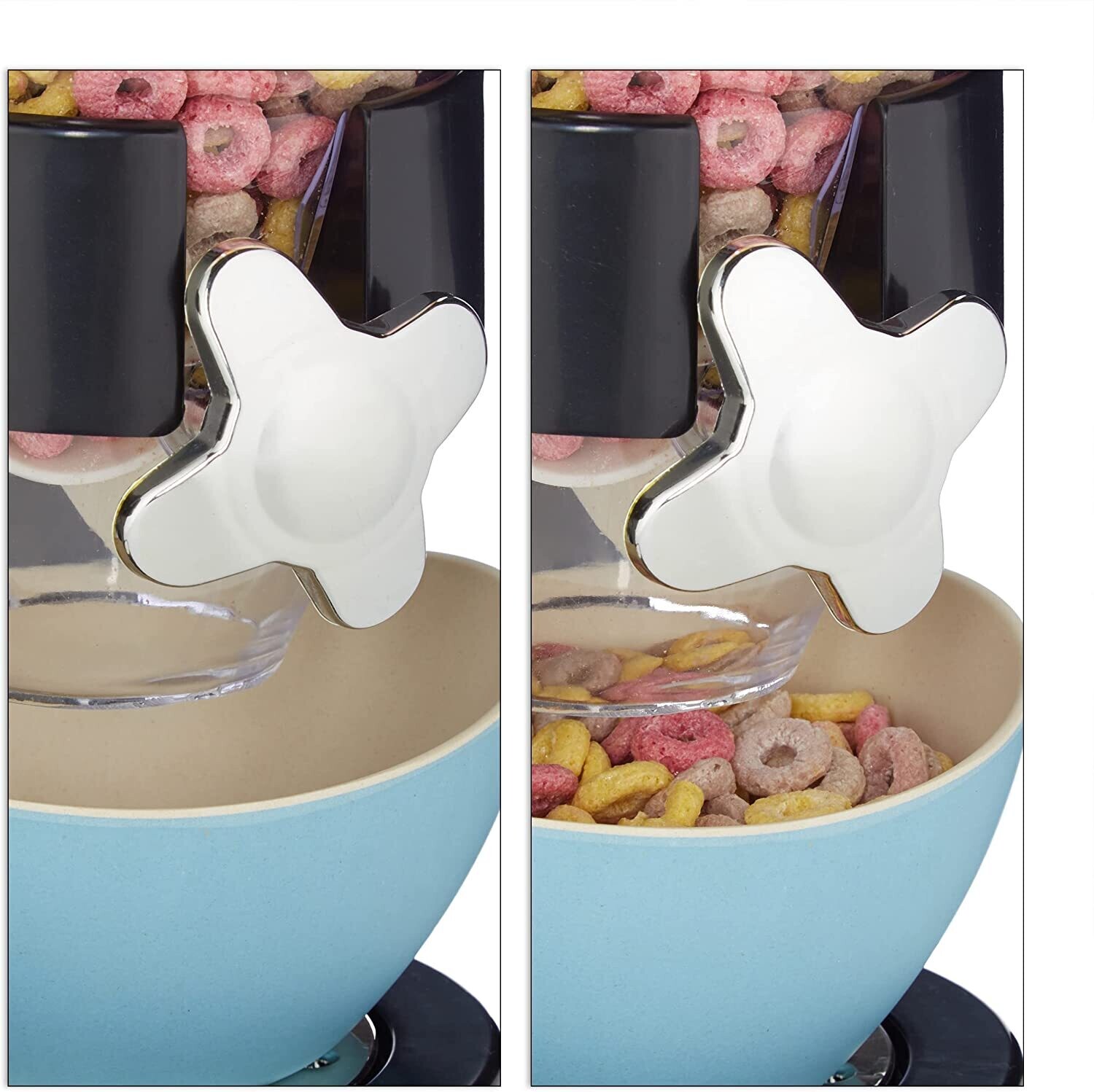 Double Cereal Dispenser with Portion Control – Airtight Dual Dispenser for Cereal, Snacks, and Dry Foods