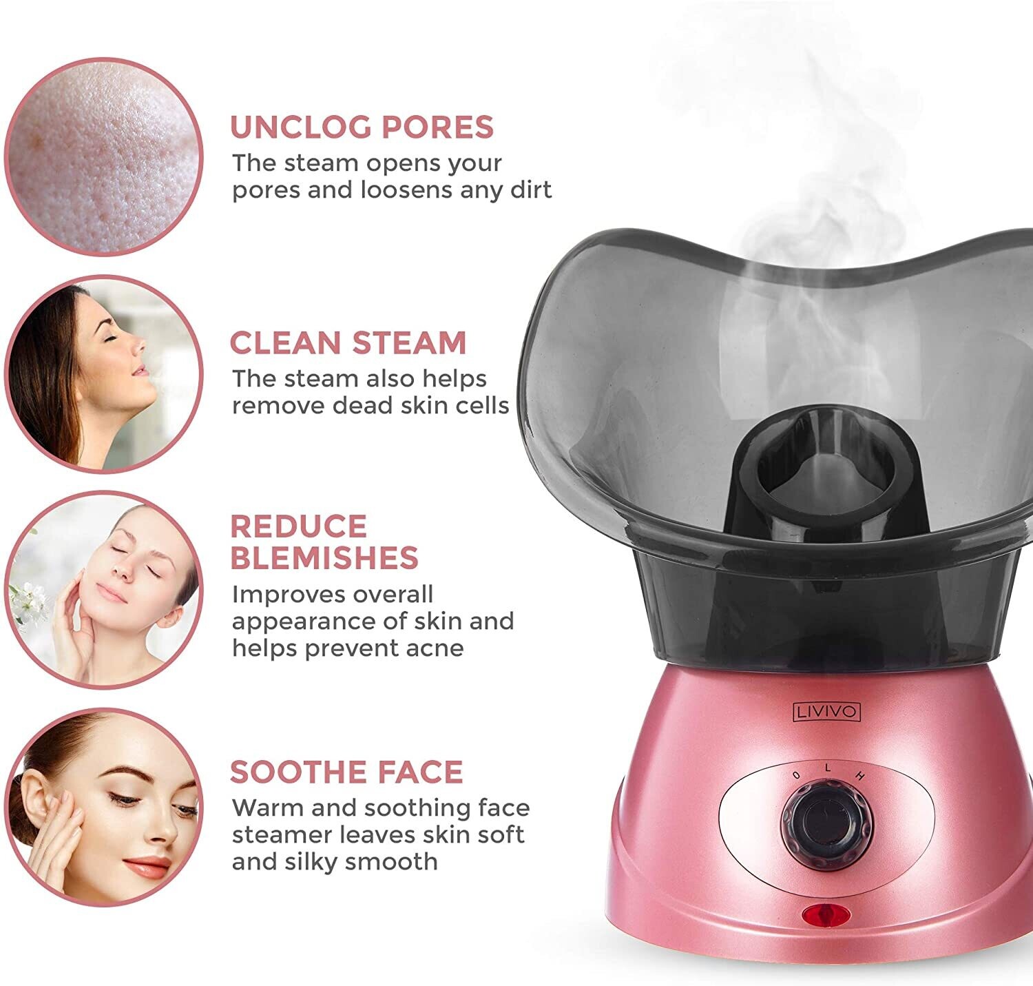 Facial Spa Steamer Inhaler With Aromatherapy DiffuserFacial Spa Steamer Inhaler with Aromatherapy Diffuser – Hydrating Skin Care and Relaxation Tool