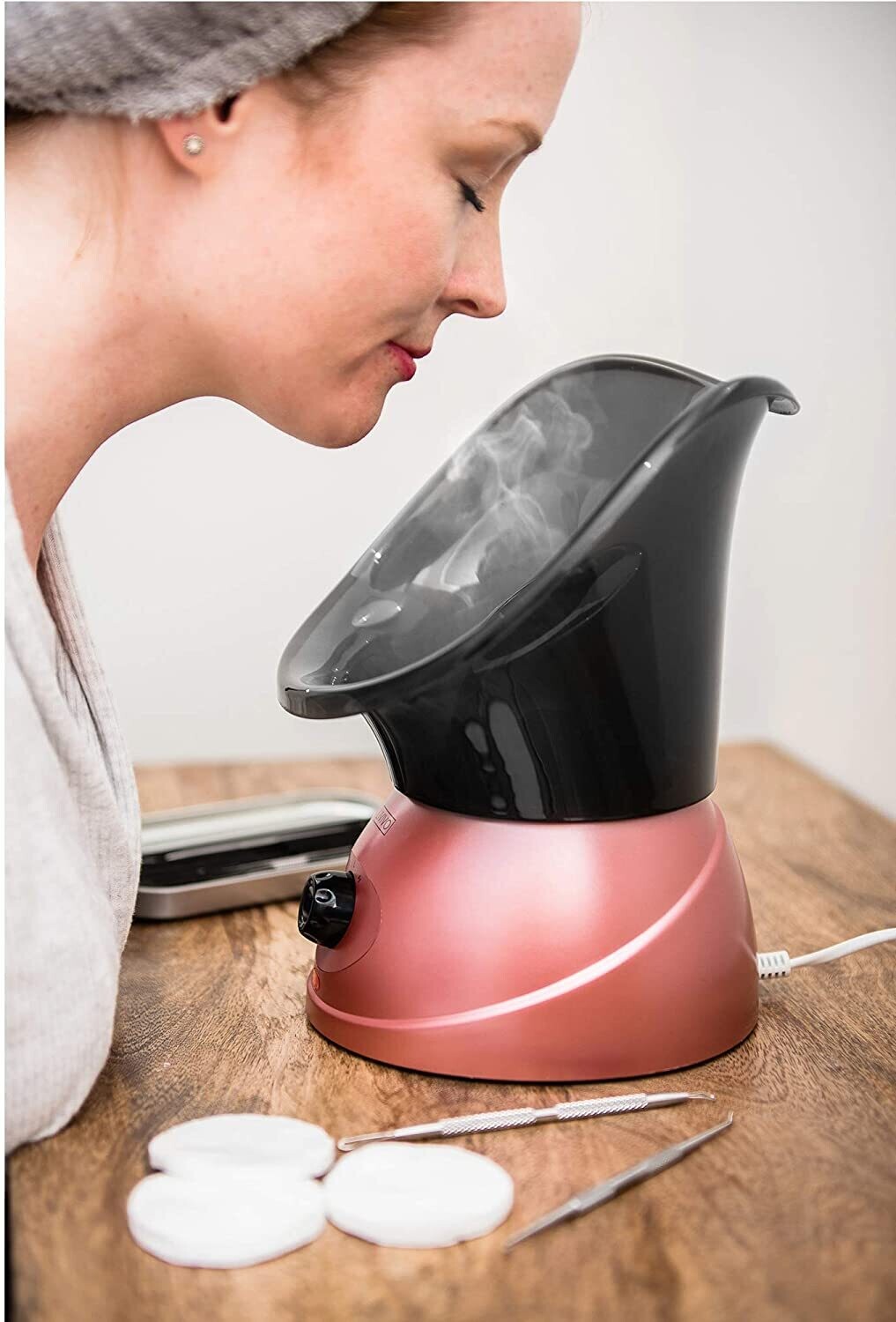 Facial Spa Steamer Inhaler With Aromatherapy DiffuserFacial Spa Steamer Inhaler with Aromatherapy Diffuser – Hydrating Skin Care and Relaxation Tool